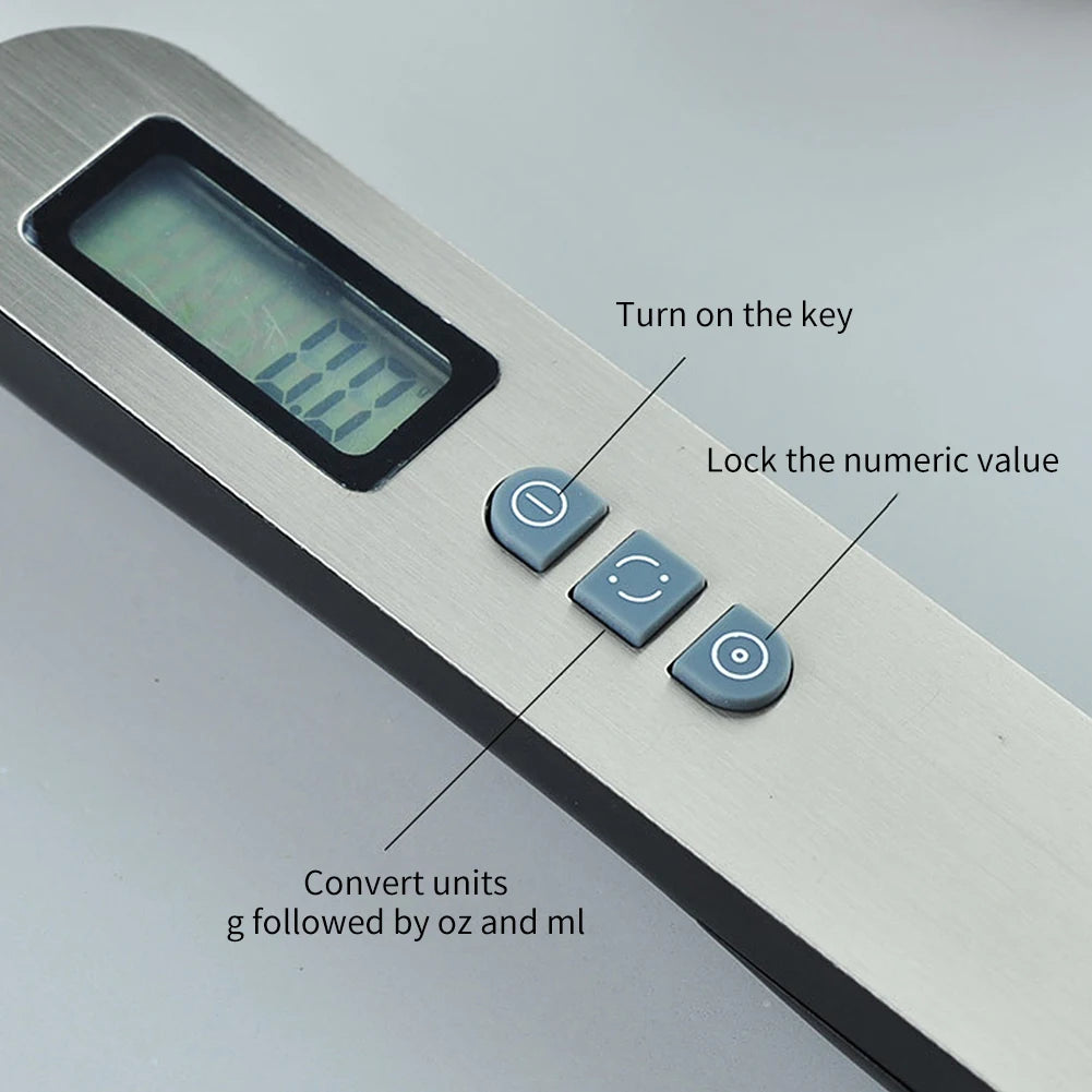 Báscula de cocina digital LCD con cucharas medidoras