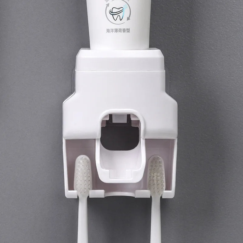 Automatic Toothpaste Dispenser & Toothbrush Holder