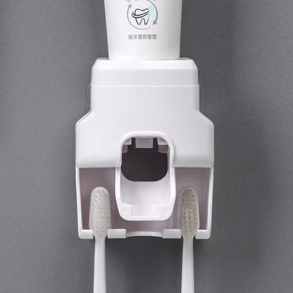 Automatic Toothpaste Dispenser & Toothbrush Holder