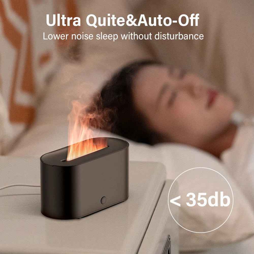 Humidificateur Intelligent Portable avec Effet de Flamme et Diffusion d'Arômes