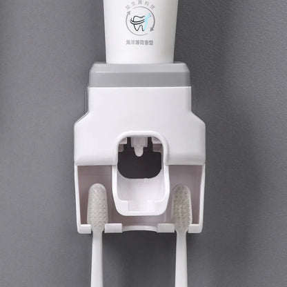 Automatic Toothpaste Dispenser & Toothbrush Holder