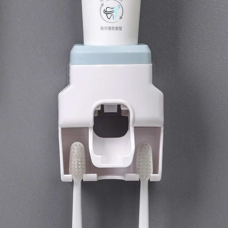 Automatic Toothpaste Dispenser & Toothbrush Holder