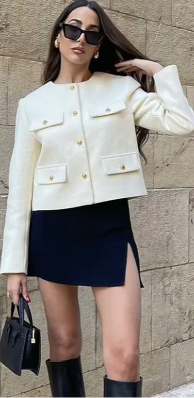 Elegant Cropped Tweed Jacket