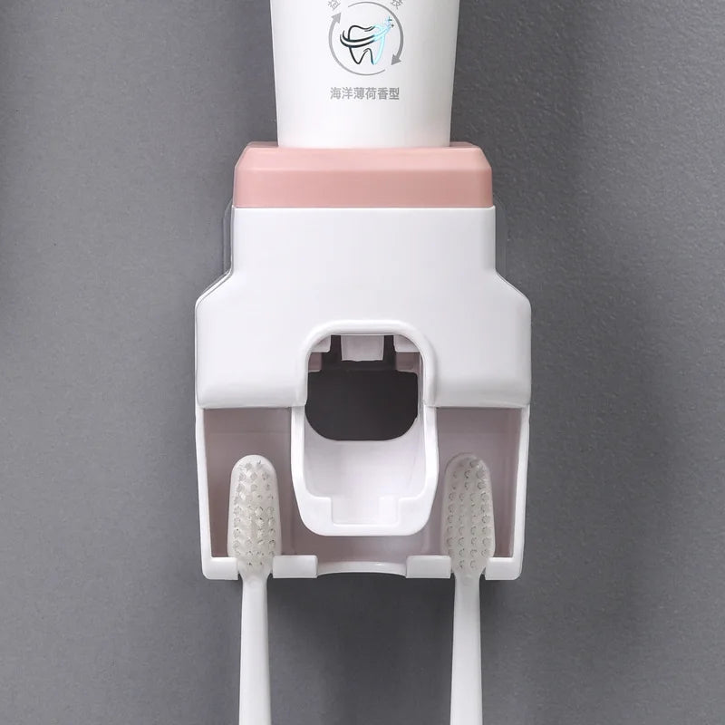 Automatic Toothpaste Dispenser & Toothbrush Holder