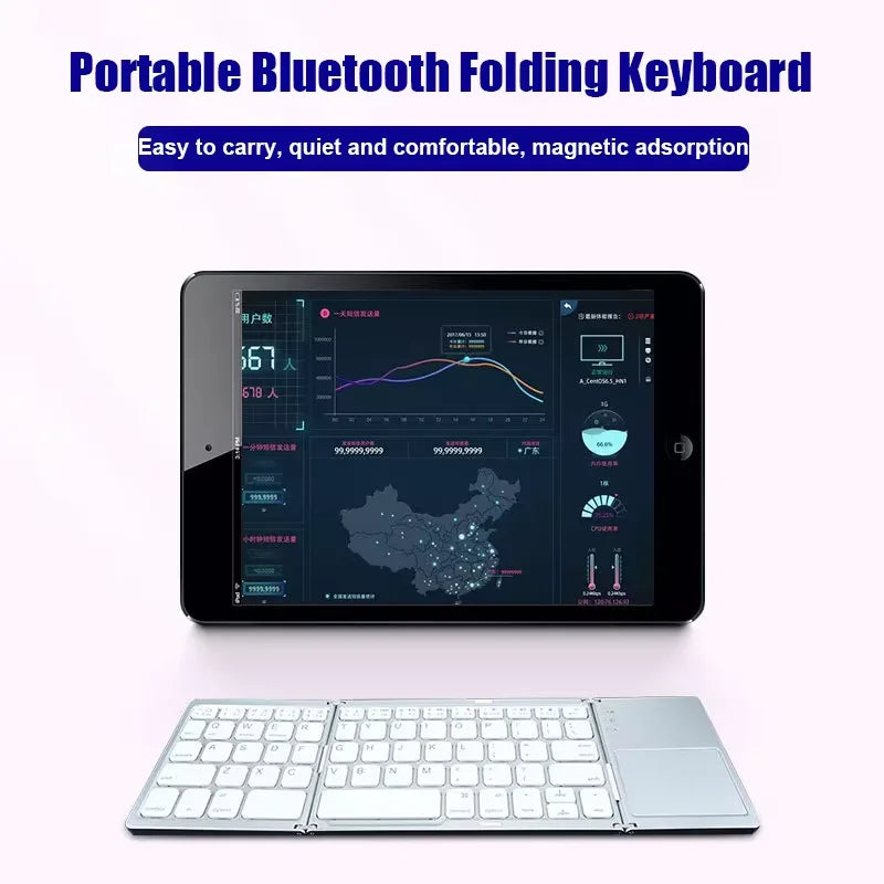 Foldable Bluetooth Keyboard with TouchPad - Emelay