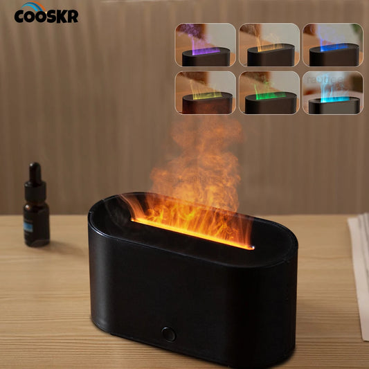 Humidificateur Intelligent Portable avec Effet de Flamme et Diffusion d'Arômes