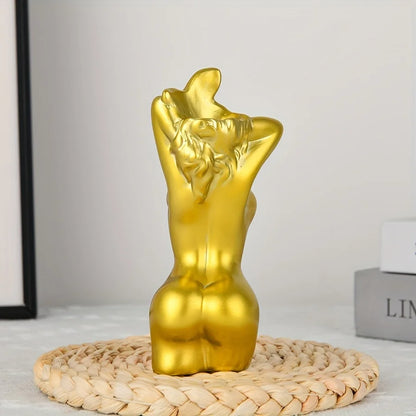 Modern Bohemian Female Torso Vase – Elegant Resin Decoration