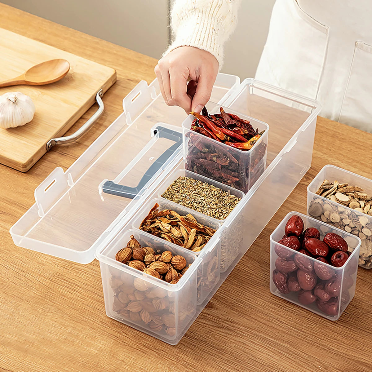 Plastic Storage Box with 6 Compartments