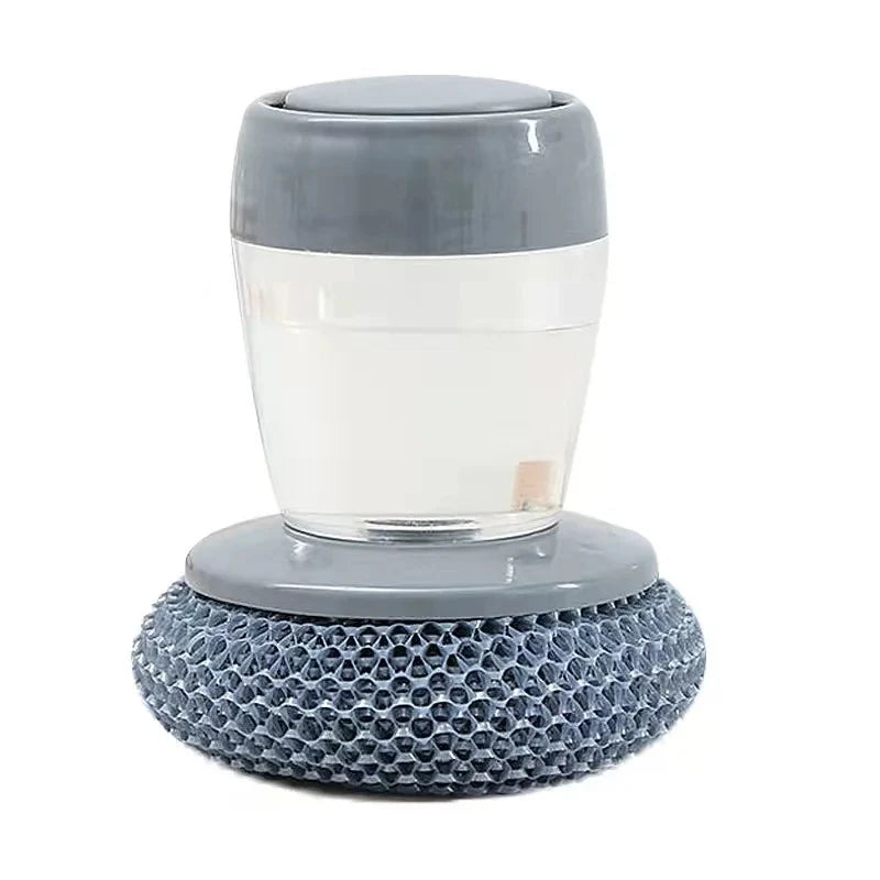 Steel Kitchen Brush with Built-in Soap Dispenser