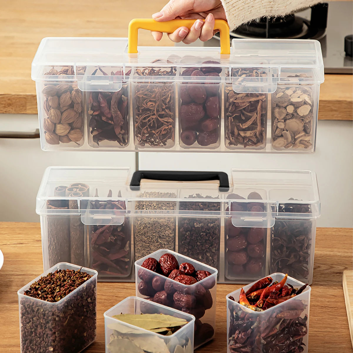 Plastic Storage Box with 6 Compartments