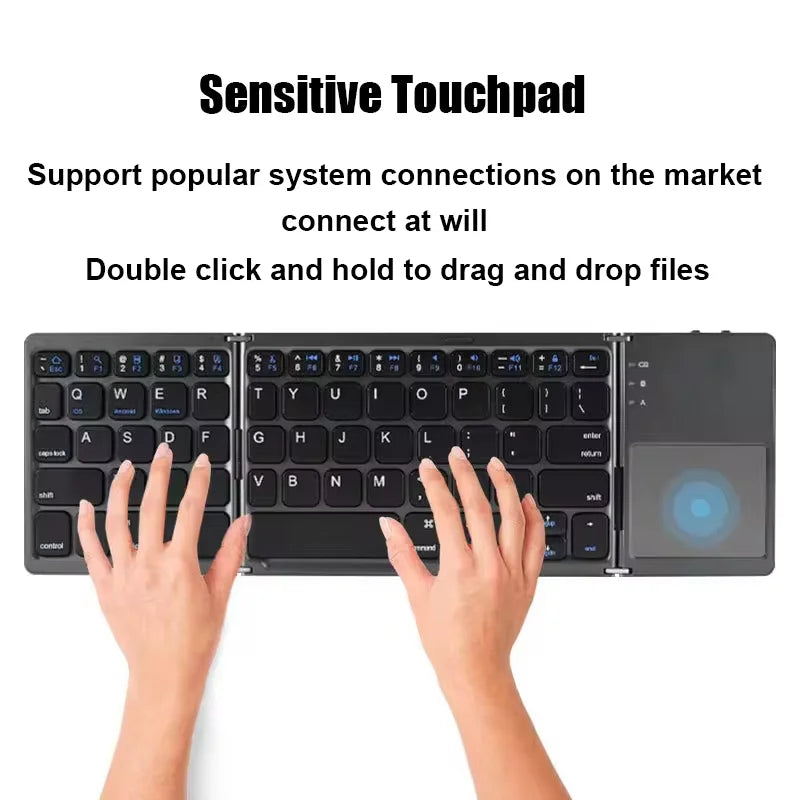 Foldable Bluetooth Keyboard with TouchPad - Emelay