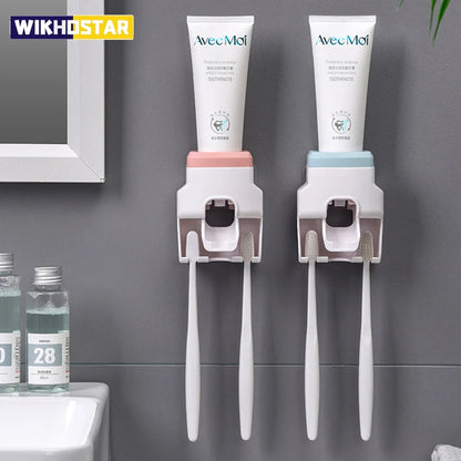 Automatic Toothpaste Dispenser & Toothbrush Holder