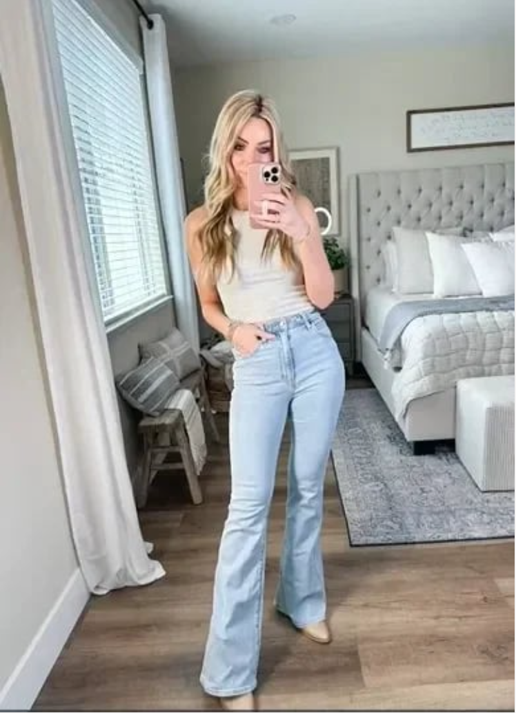 💥Hot Sale 50% OFF💥🔥Tummy Control Ultra High Rise Stretch Flare Jean